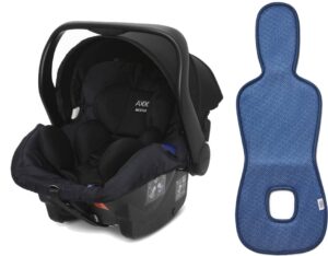 Axkid Modukid Infant Autostol Baby inkl. Ventilerende Hynde, Shell Black/Bijou Blue
