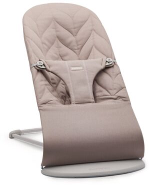 BabyBjörn Skråstol Bliss Bomuld Bladmønstret Quilt, Sandgrå