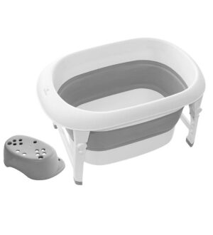 BabyDan Badekar m. Skammel - +100L - Foldbar - Hvid