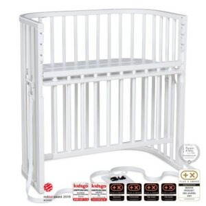 Babybay Boxspring Comfort Plus Co-sleeper bedside crib - White Varnished