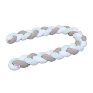 Babybay flettet sengerand - White/Beige/Aqua