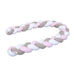 Babybay flettet sengerand - White/Beige/Rosé