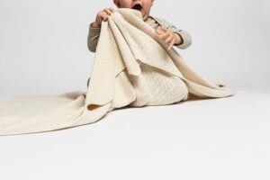 Babytæppe -100% Økologisk bomuld, Beige