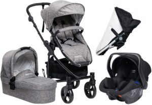 Beemoo Flexi Travel 3 Duovogn inkl. Babyautostol Grey Melange, Barnevogn