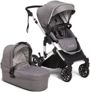 Beemoo Maxi 4 Duovogn, Grey/Silver, Barnevogn