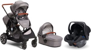 Beemoo Maxi 4 Twin inkl. Modukid Infant Babyautostol, Grey/Black, Barnevogn