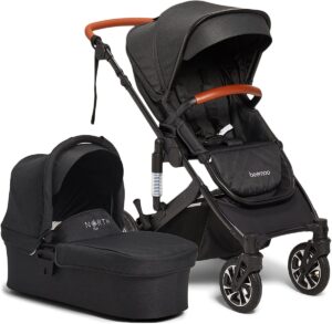Beemoo Maxi 4/North 13.5 Duovogn, Black/Black, Barnevogn
