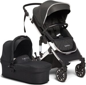 Beemoo Maxi 4/North 13.5 Duovogn, Black/Silver, Barnevogn