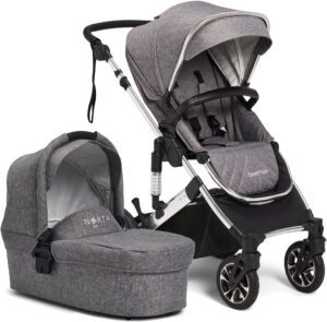 Beemoo Maxi 4/North 13.5 Duovogn, Grey/Silver, Barnevogn