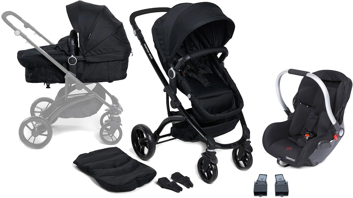 Beemoo Move 2-in-1 Kombivogn inkl. Beemoo Autostol Baby + Adapter, Black/Black, Barnevogn Beemoo Move 2-in-1 Kombivogn inkl. Beemoo Autostol Baby + Adapter, Black/Black, Barnevogn