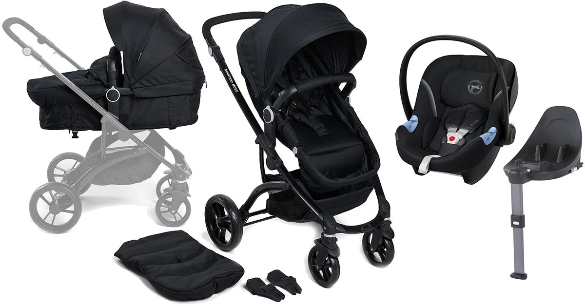 Beemoo Move 2-in-1 Kombivogn inkl. Cybex Aton M Autostol Baby, Black, Barnevogn Beemoo Move 2-in-1 Kombivogn inkl. Cybex Aton M Autostol Baby, Black, Barnevogn