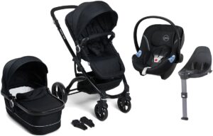 Beemoo Move Duo Duovogn inkl. Cybex Aton M Autostol Baby, Black, Barnevogn