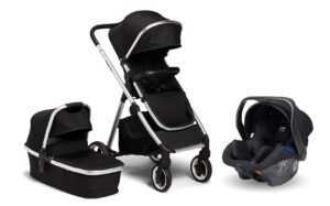 Beemoo Pro Duo Duovogn Inkl. Axkid Modukid Infant Autostol Baby, Black, Barnevogn