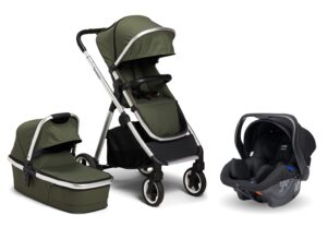 Beemoo Pro Duo Duovogn Inkl. Axkid Modukid Infant Autostol Baby, Green, Barnevogn