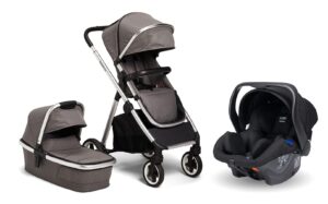 Beemoo Pro Duo Duovogn Inkl. Axkid Modukid Infant Autostol Baby, Grey, Barnevogn