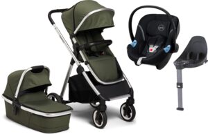 Beemoo Pro Duo Duovogn inkl. Cybex Aton M, Cilantro Green, Barnevogn