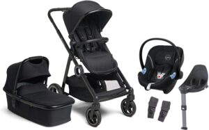 Beemoo Pro Multi Duovogn inkl. Cybex Aton M Autostol Baby, Black/Black, Barnevogn