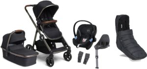 Beemoo Pro Multi Duovogn inkl. Cybex Aton M & Kørepose, Black, Barnevogn