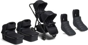 Beemoo Pro Multi Tvillingevogn inkl. Køreposer, Black, Barnevogn