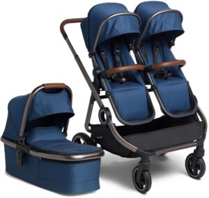 Beemoo Pro Twin Søskendevogn inkl. Barnevognsdel, Blue/Andonized