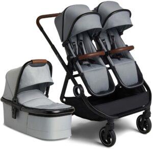 Beemoo Pro Twin Søskendevogn inkl. Barnevognsdel, Cloud Grey/Black