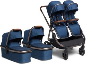 Beemoo Pro Twin Tvillingevogn inkl. Barnevognsdele, Midnight Blue/Andonized, Barnevogn