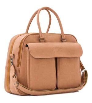 Bizzi Growin Pusletaske og rejseseng - vegan leather porcini