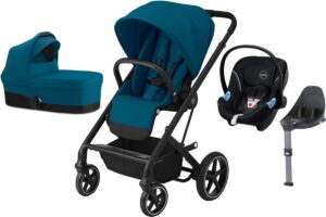 Cybex Balios S Lux Duovogn inkl. Aton M, River Blue/Black, Barnevogn