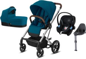 Cybex Balios S Lux Duovogn inkl. Aton M, River Blue/Silver, Barnevogn