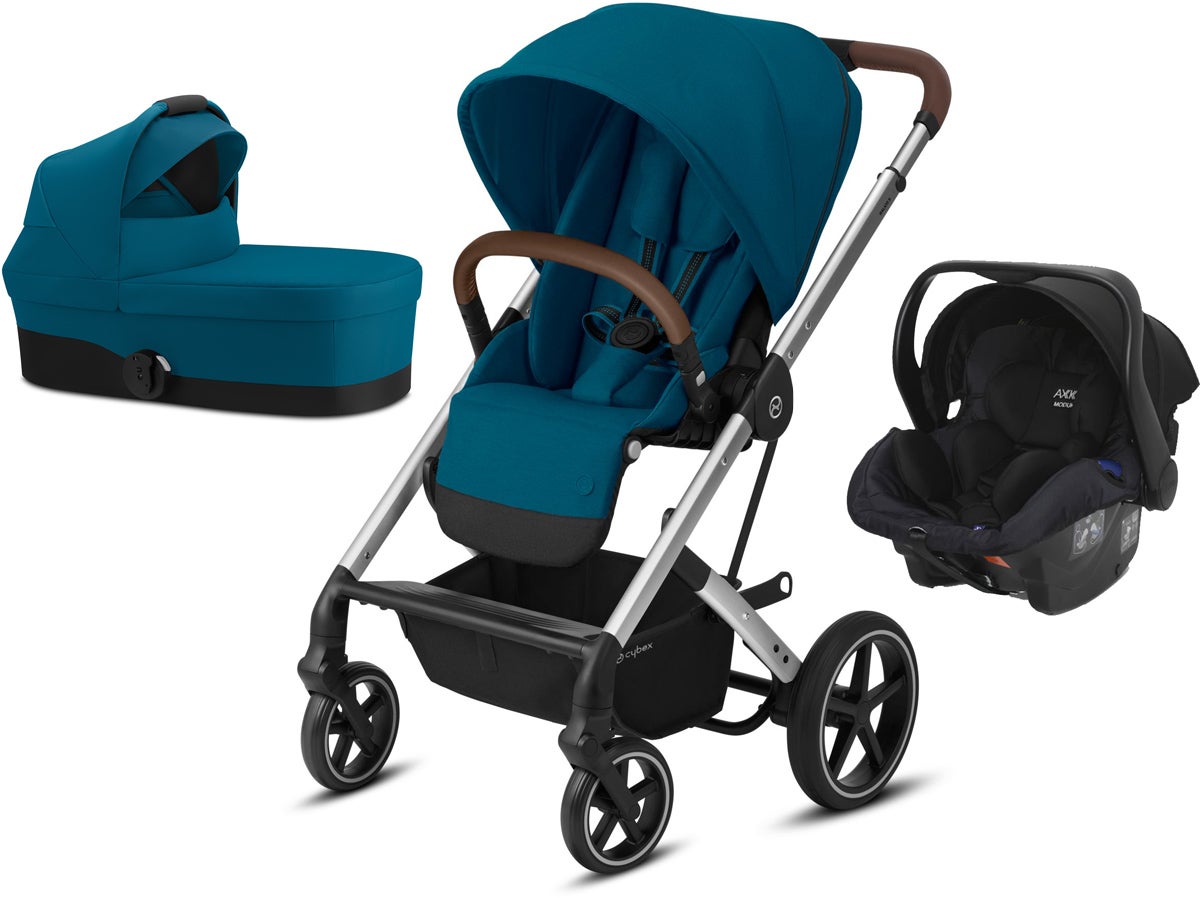 Cybex Balios S Lux Duovogn inkl. Axkid Modukid, River Blue/Silver, Barnevogn Cybex Balios S Lux Duovogn inkl. Axkid Modukid, River Blue/Silver, Barnevogn