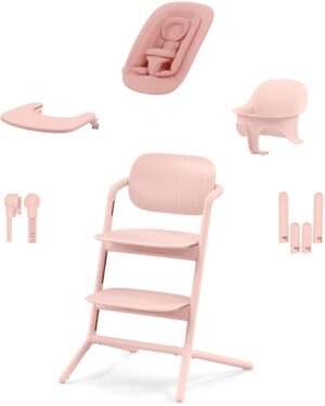Cybex Lemo 4-in-1 Højstol Inkl. Skråstol, Babysæt & Bakke, Pearl Pink