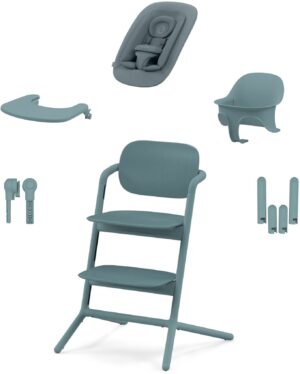 Cybex Lemo 4-in-1 Højstol Inkl. Skråstol, Babysæt & Bakke, Stone Blue