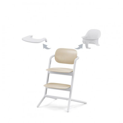 Cybex Lemo højstol 3-i-1 sæt - Sand White Cybex Lemo højstol 3-i-1 sæt - Sand White