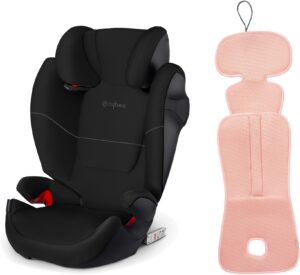 Cybex Solution M-Fix Autostol inkl. Ventilerende Hynde, Pure Black/Mellow Rose