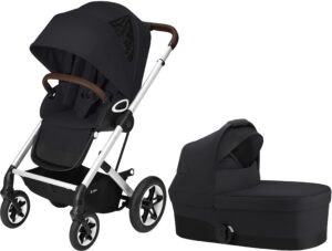 Cybex Talos S Lux Duovogn, Deep Black/Silver, Barnevogn