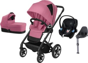 Cybex Talos S Lux Duovogn inkl. Aton M, Magnolia Pink/Black, Barnevogn