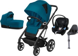 Cybex Talos S Lux Duovogn inkl. Aton M, River Blue/Black, Barnevogn