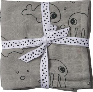 Done By Deer Stofble Sea Friends 120x120 2-pak, Grey