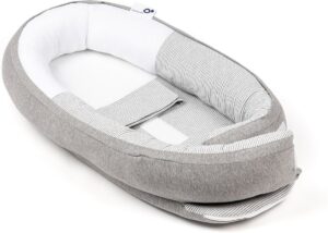 Doomoo Babynest Stribet, Grå