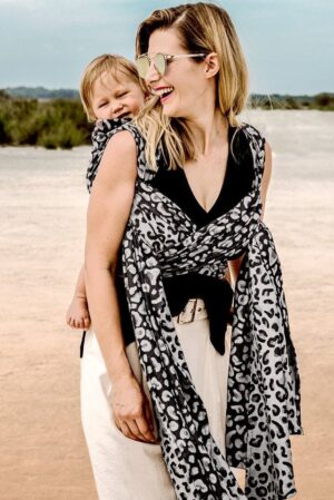 Fidella Baby Wrap Slynge Leopard, Silver