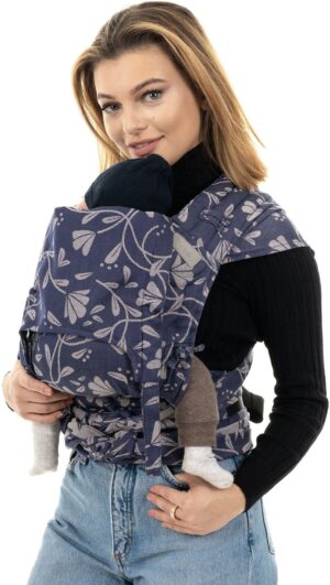 Fidella FlyClick Halfbuckle Bæresele, Floral Touch/Eclipse Blue