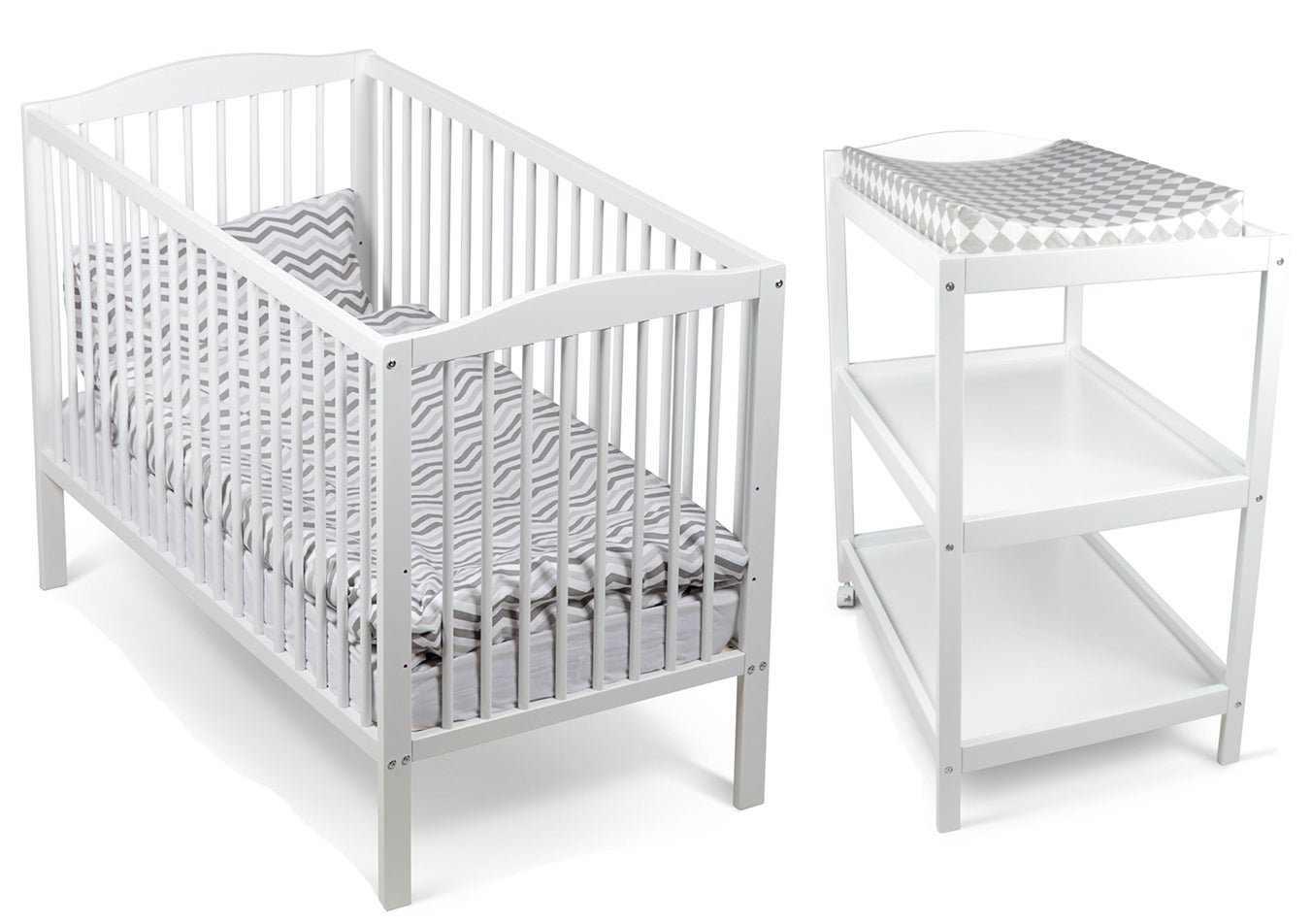 JLY Dream Basic Tremmeseng & Puslebord, Hvid JLY Dream Basic Tremmeseng & Puslebord, Hvid