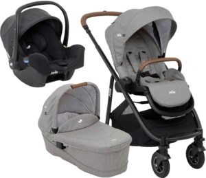 Joie Versatrax Duovogn inkl. i-Snug Autostol Baby, Grey Flannel