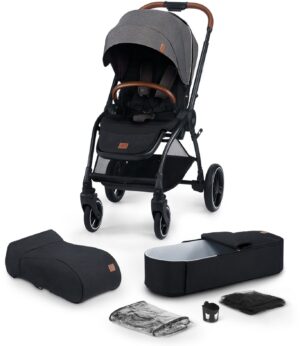 Kinderkraft Evolution Cocoon Duovogn, Platinum Grey, Barnevogn