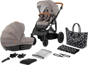 Kinderkraft PRIME 2020 Duovogn 2-in-1 inkl. Tilbehør, Beige, Barnevogn