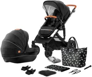 Kinderkraft PRIME 2020 Duovogn 2-in-1 inkl. Tilbehør, Black, Barnevogn