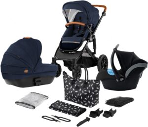 Kinderkraft PRIME 2020 Duovogn 3-in-1 inkl. Tilbehør, Deep Navy, Barnevogn
