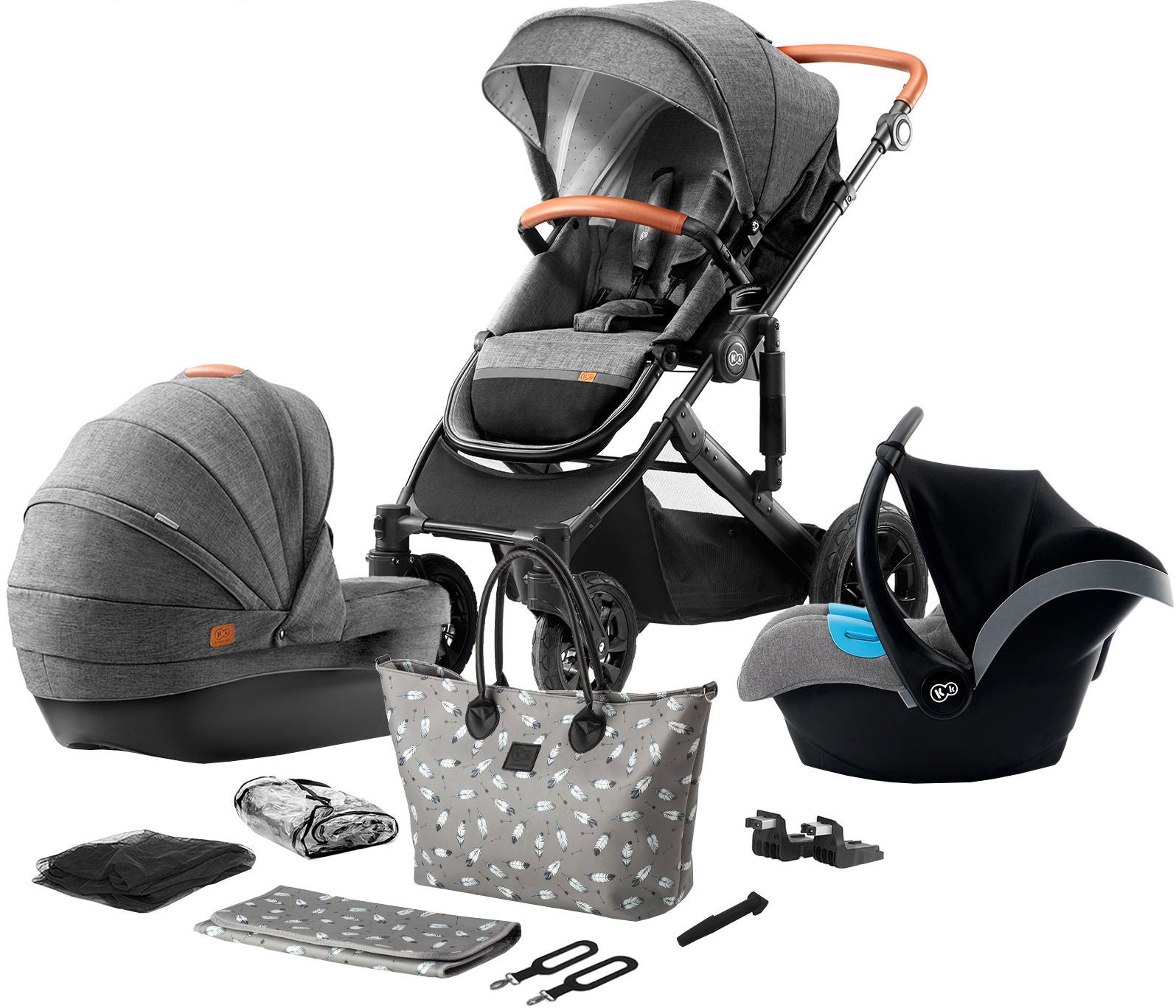Kinderkraft PRIME 2020 Duovogn 3-in-1 inkl. Tilbehør, Grey, Barnevogn Kinderkraft PRIME 2020 Duovogn 3-in-1 inkl. Tilbehør, Grey, Barnevogn