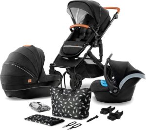 Kinderkraft PRIME 3-in-1 m. Autostol Baby inkl. Tilbehør, Black, Barnevogn