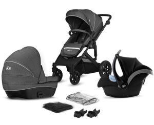 Kinderkraft PRIME Lite Duovogn, Antracit Black, Barnevogn